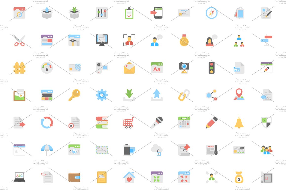 280 Flat Design Icons