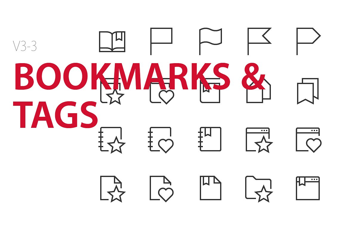 60 Bookmarks -amp; Tags UI ico