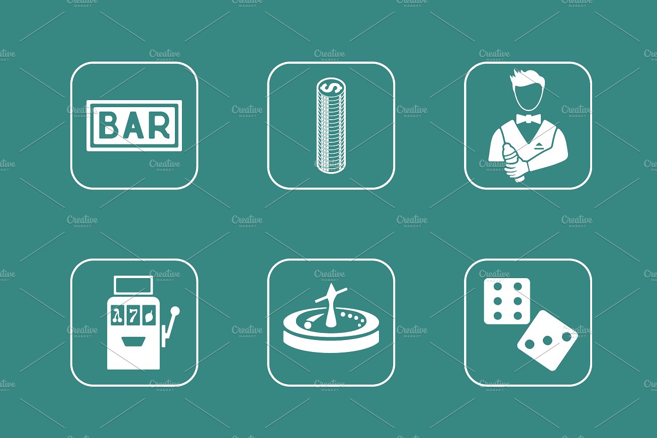 36 casino simple icons