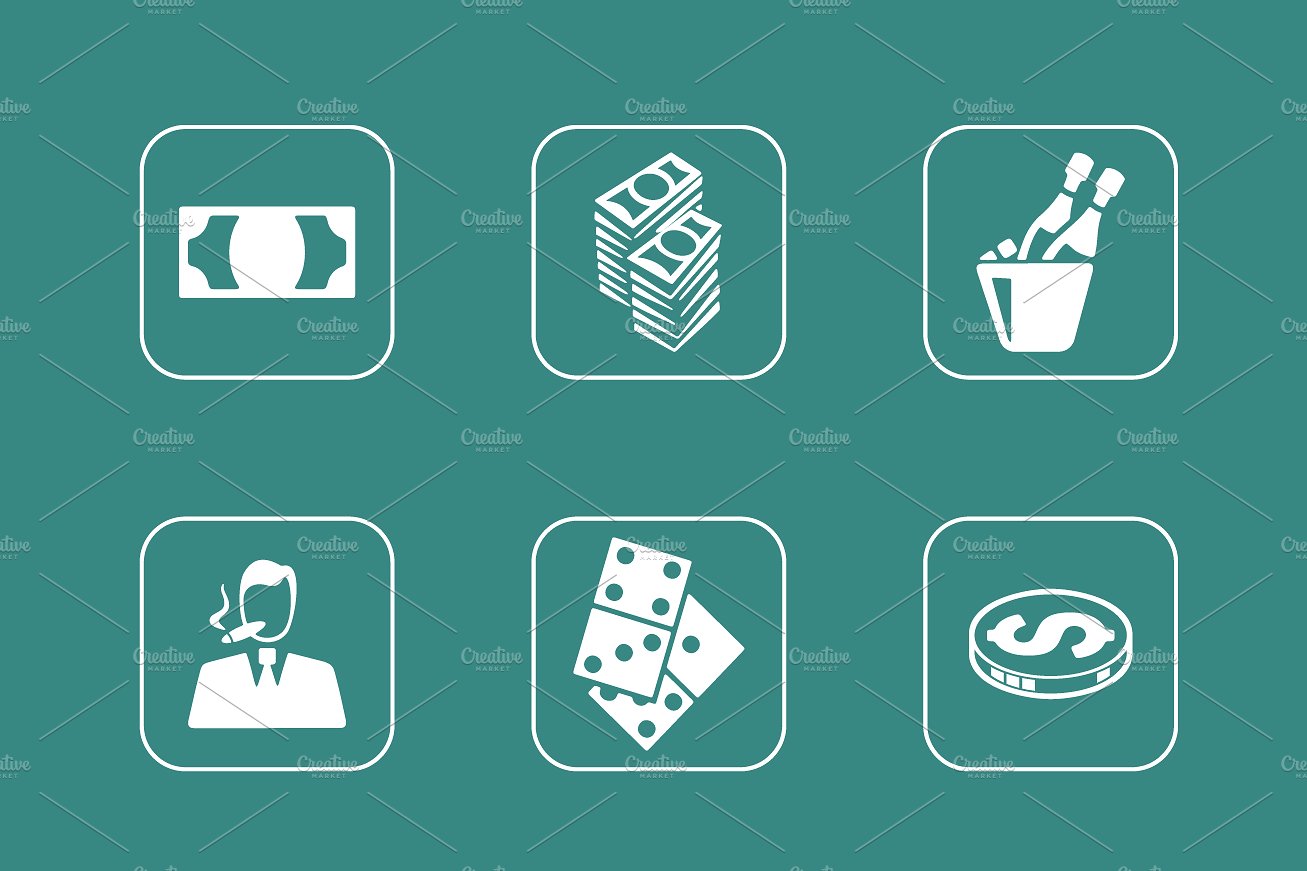 36 casino simple icons