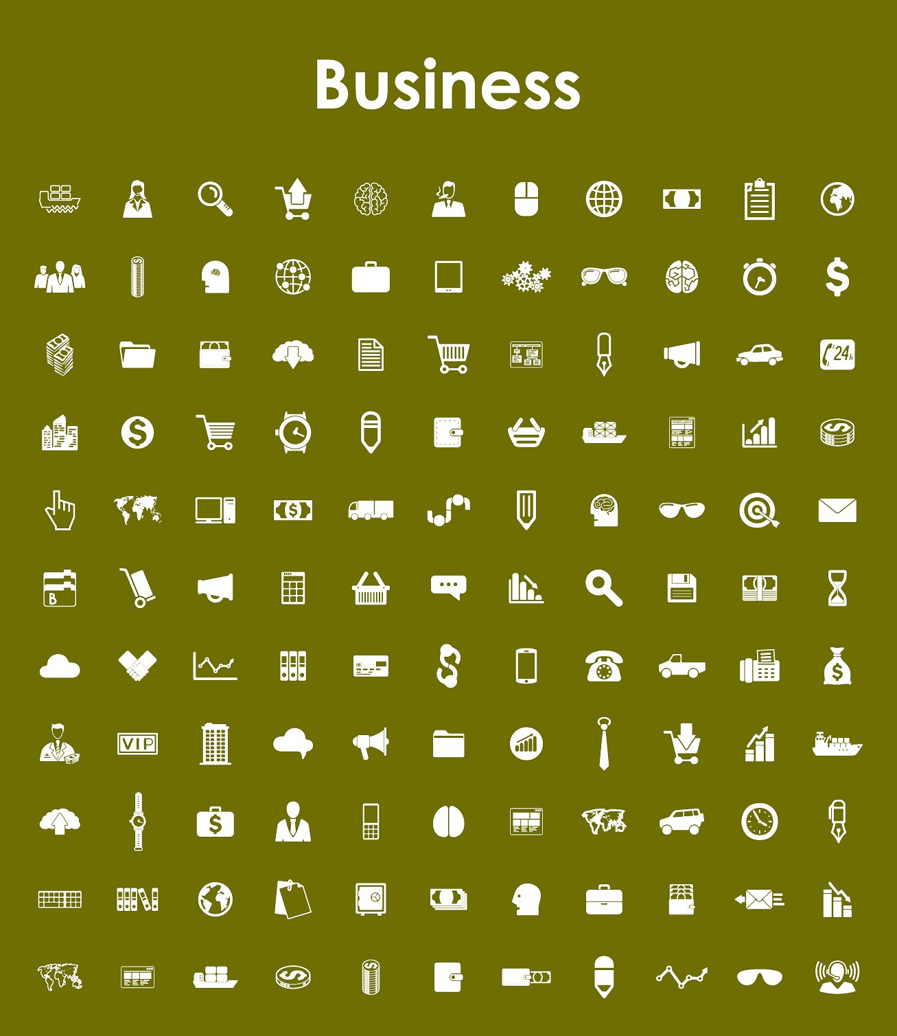 121 BUSINESS simple icons