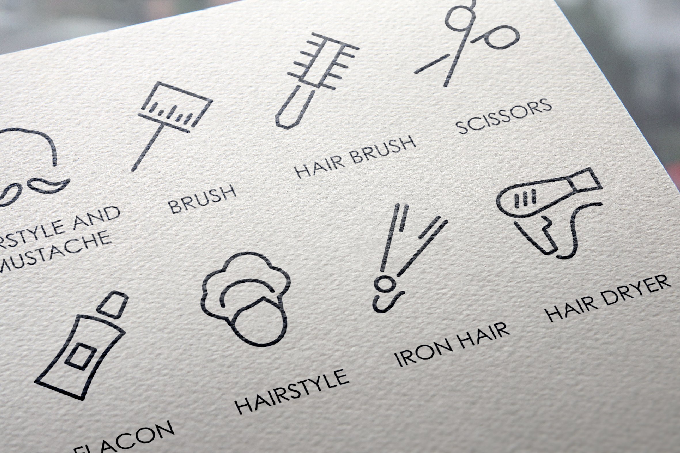 Hairdresser thinline icons