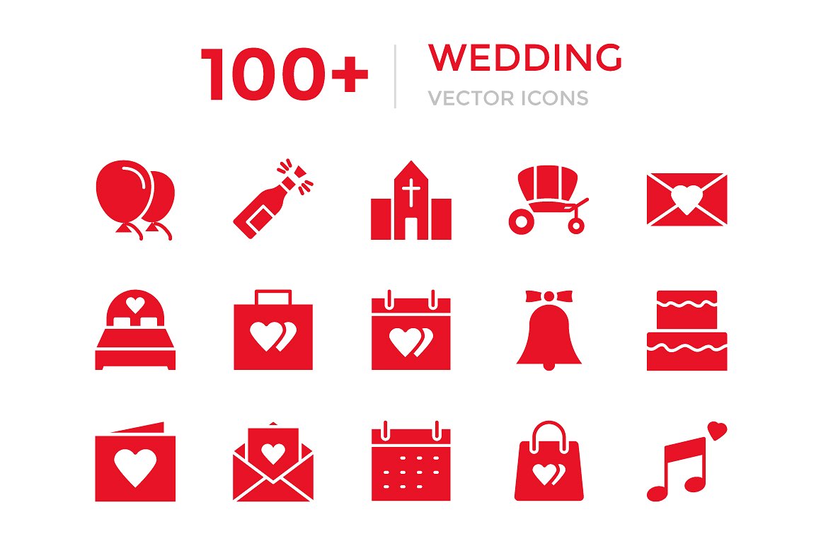 100 Wedding Vector Icons