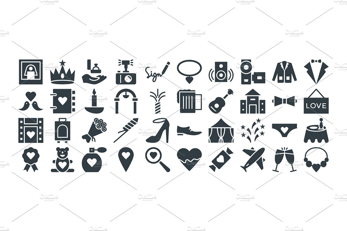 100 Wedding Vector Icons