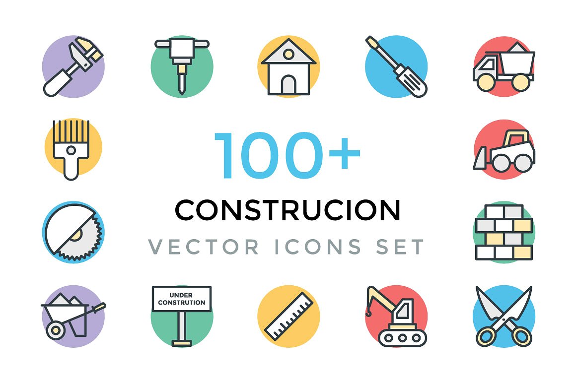 100 Construction Vector Icons