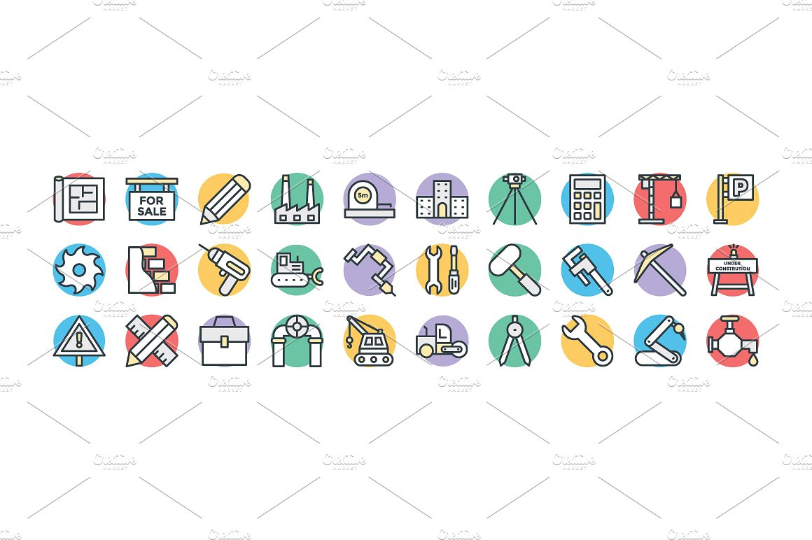 100 Construction Vector Icons