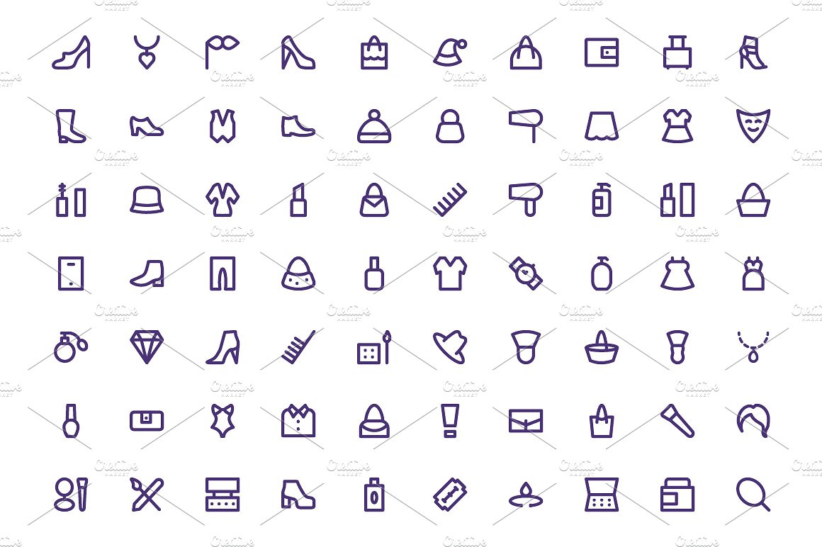 275 Fashion Line Icons