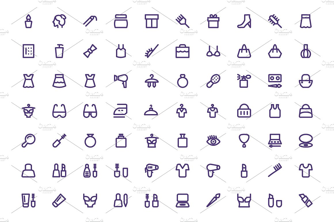 275 Fashion Line Icons