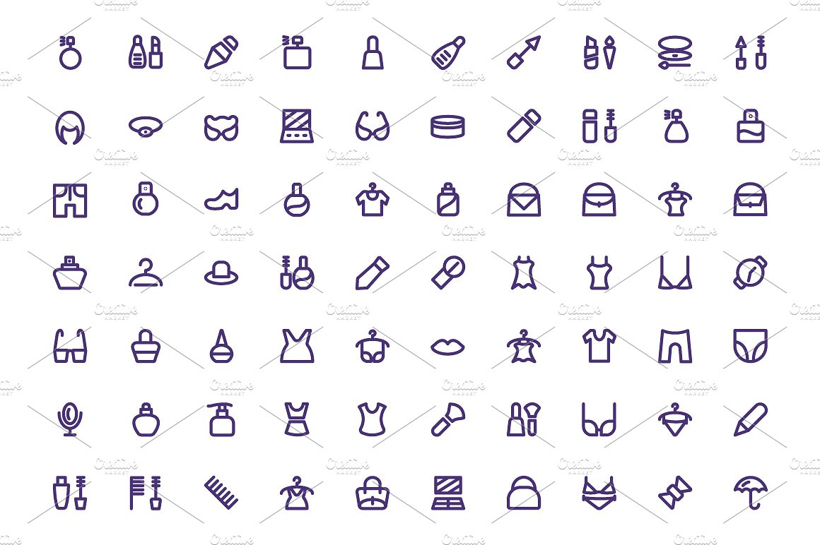 275 Fashion Line Icons