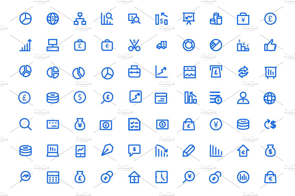 225 Business Line Icons