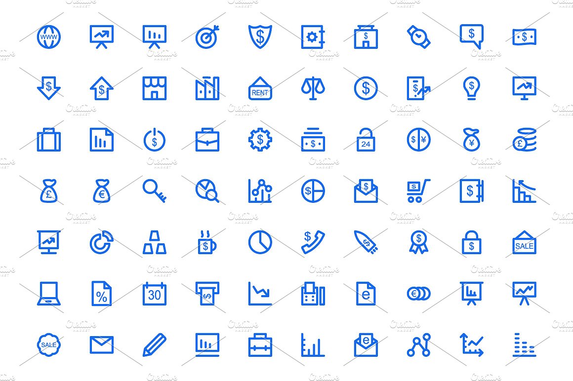 225 Business Line Icons