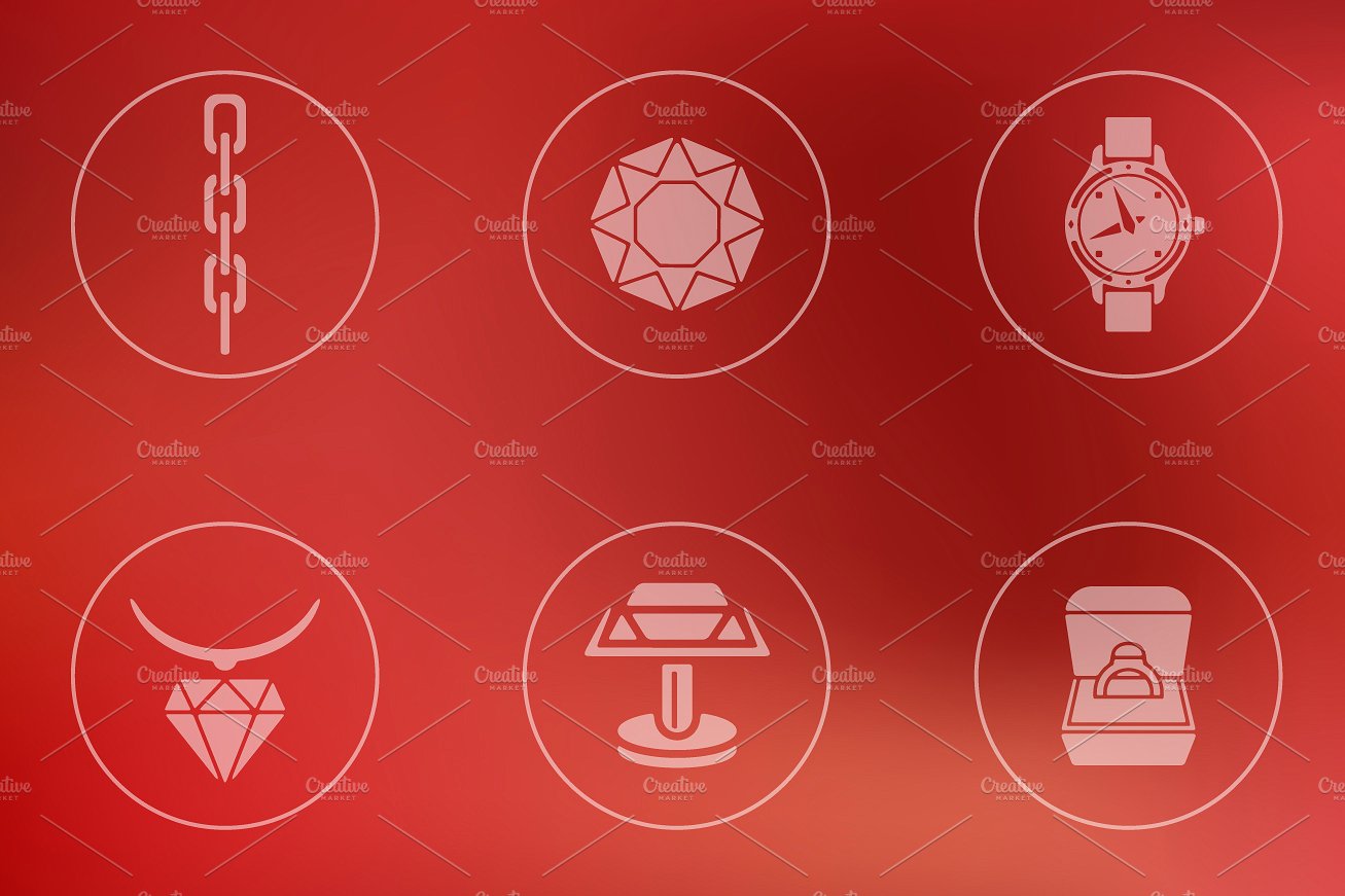 Set of jewelry icons