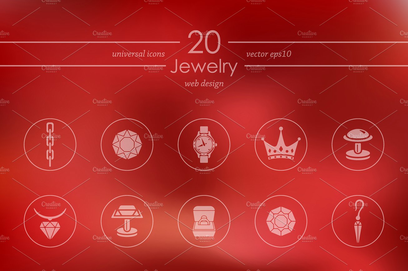 Set of jewelry icons