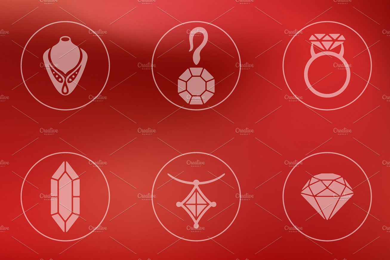 Set of jewelry icons