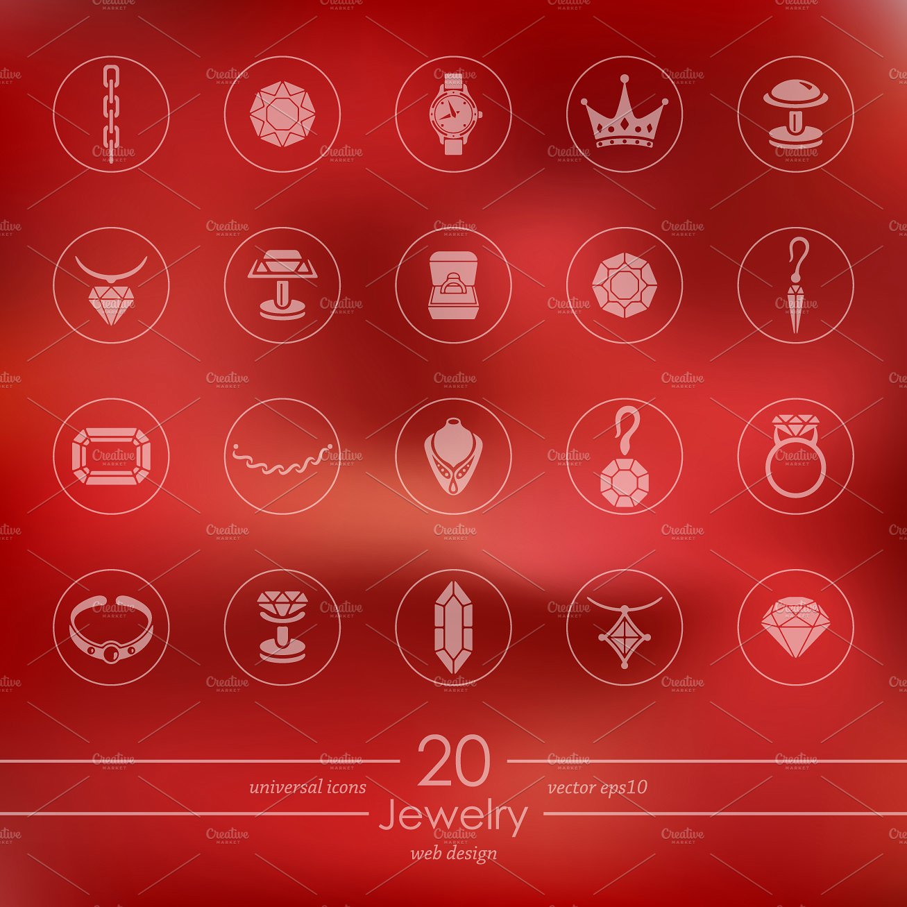 Set of jewelry icons