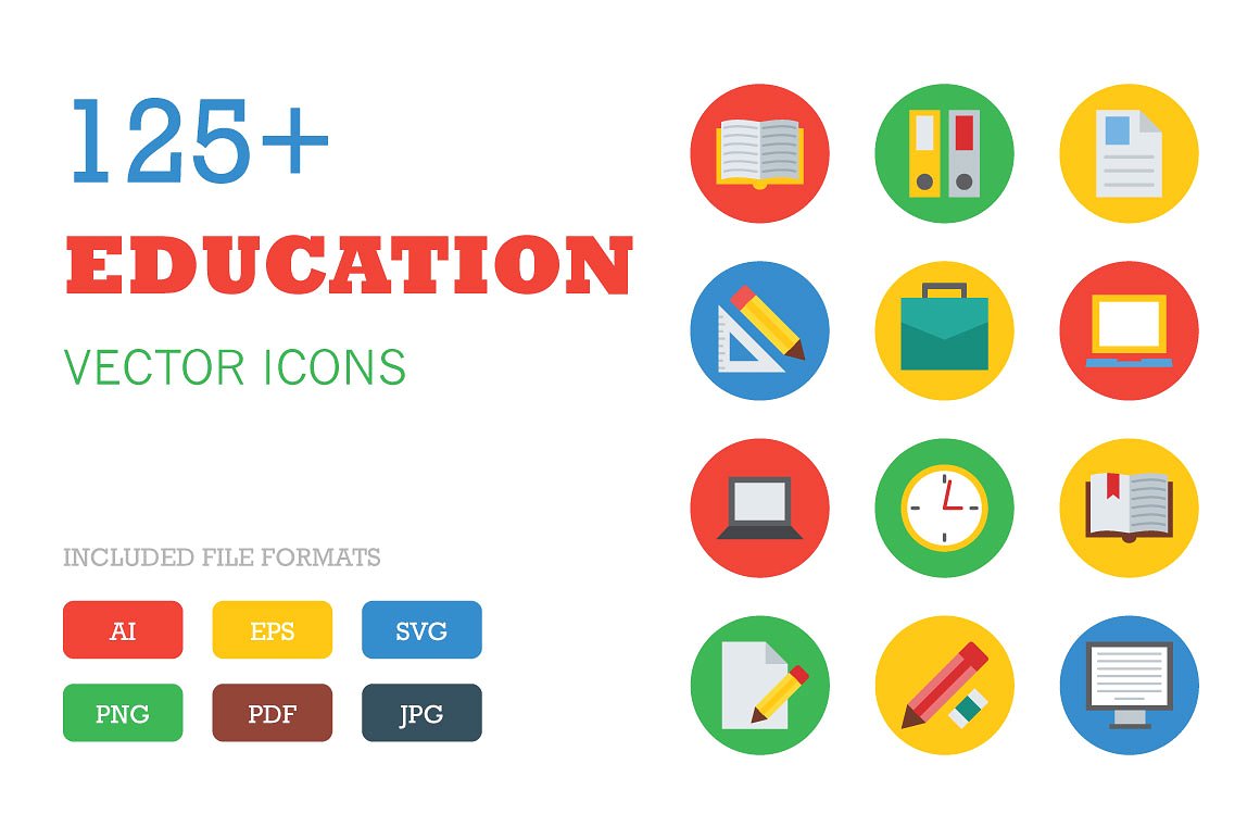 125 Education Vector Icons