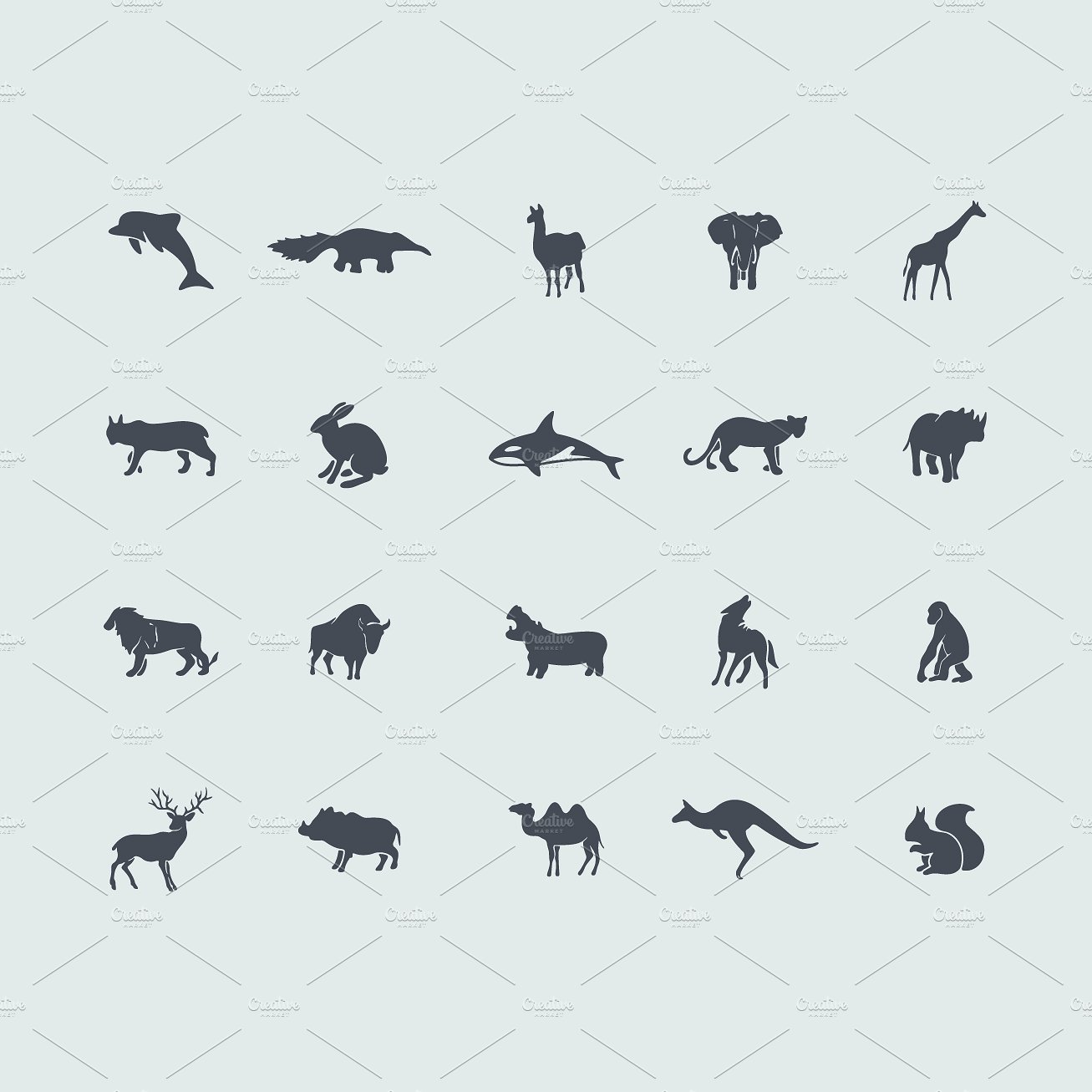 20 mammals icons