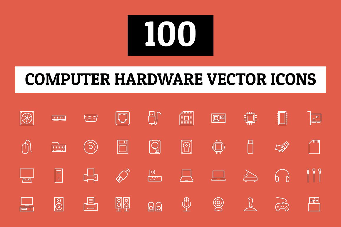 100 Computer Hardware Vector I