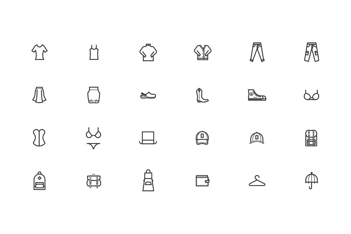 Clothes -amp; Apparel Icons Bu