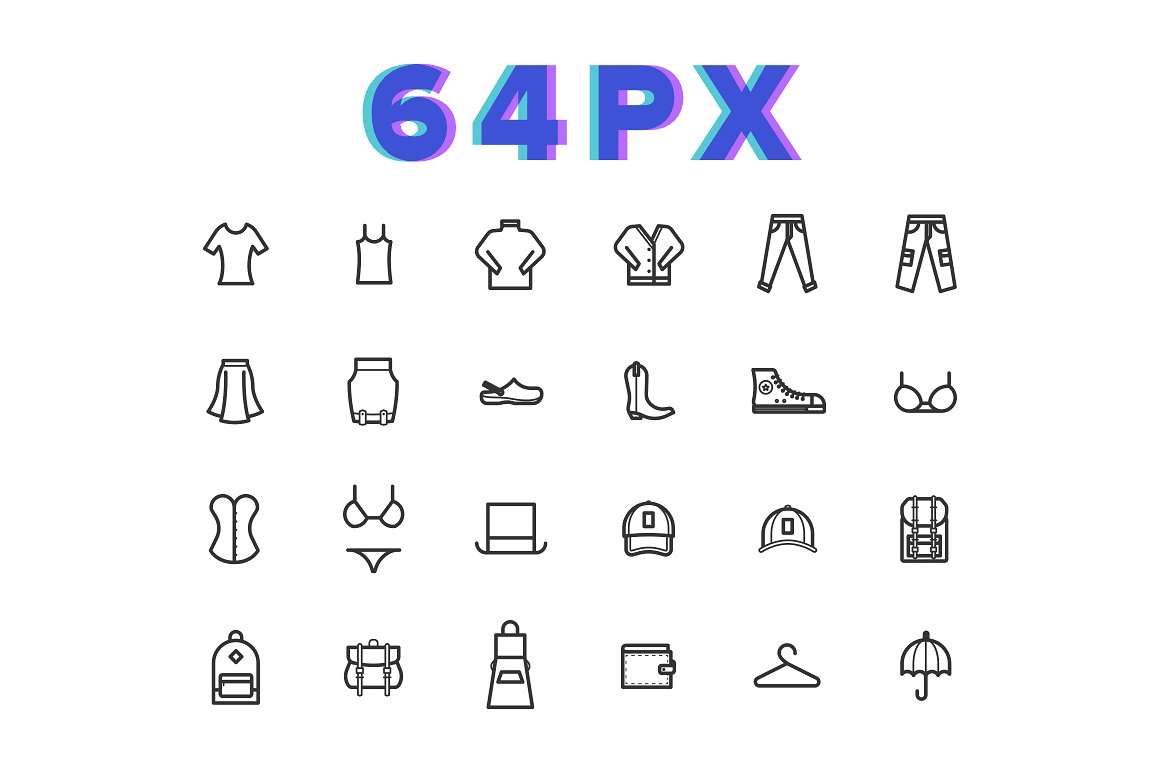 Clothes -amp; Apparel Icons Vo