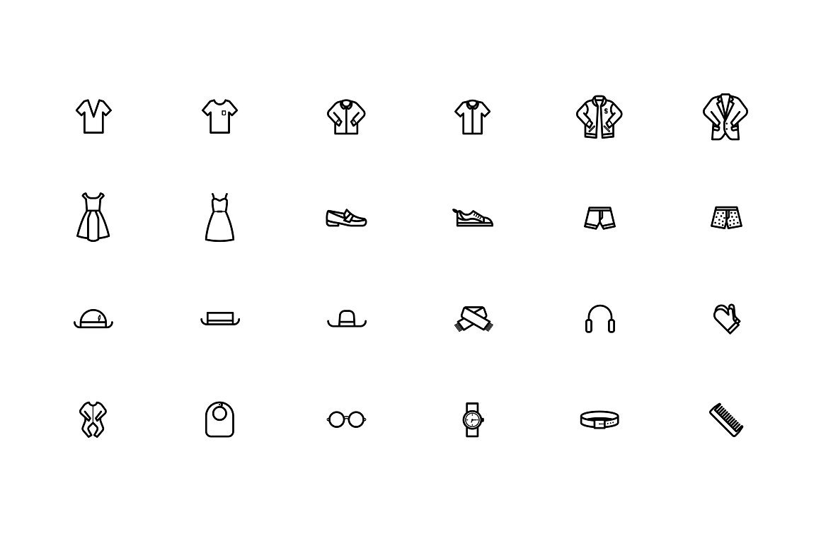 Clothes -amp; Apparel Icons Bu