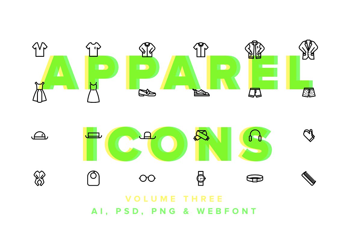 Clothes -amp; Apparel Icons Vo