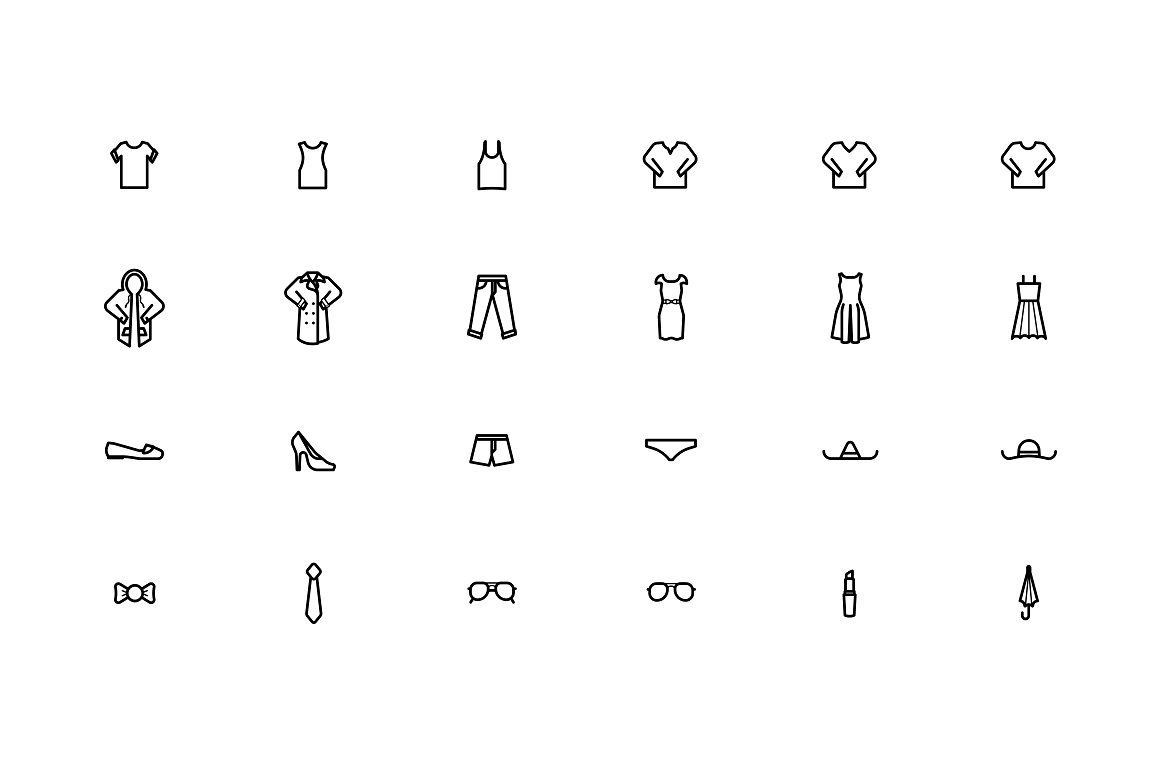 Clothes -amp; Apparel Icons Bu