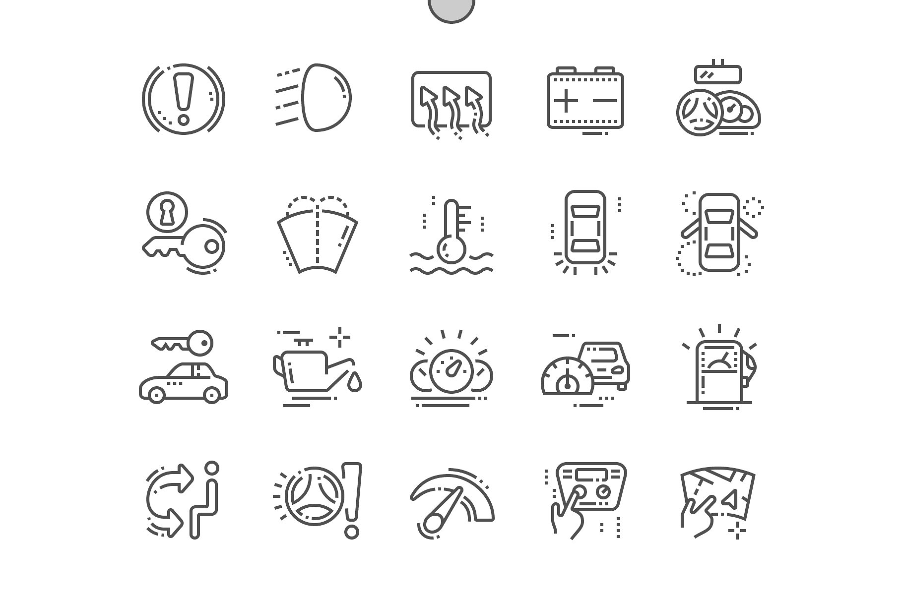 Car dashboard Line Icons