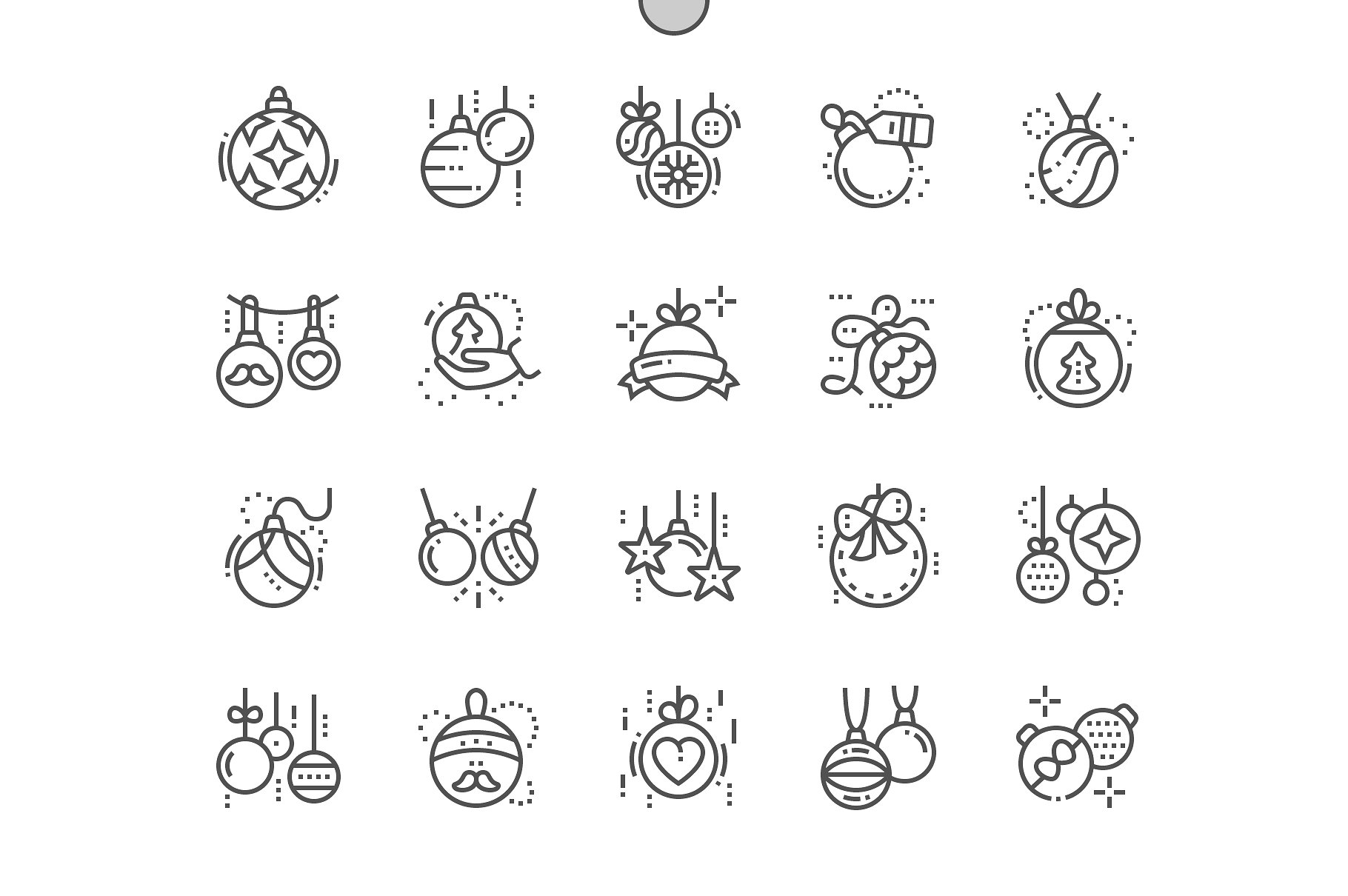 Christmas balls Line Icons