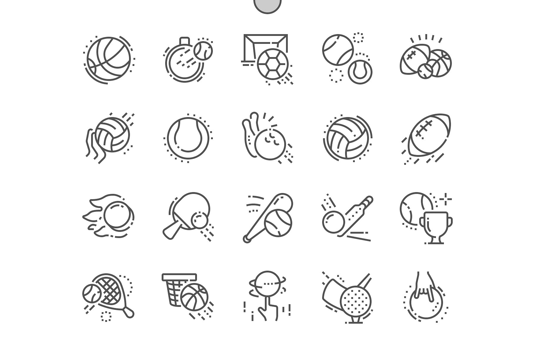 Sport Balls Line Icons