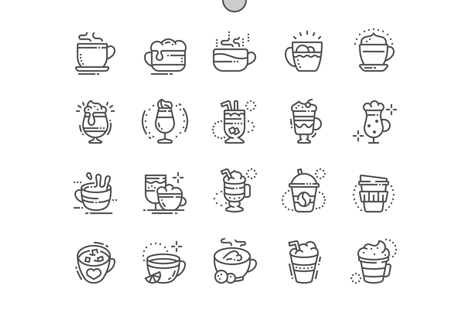 Coffee types Line Icons