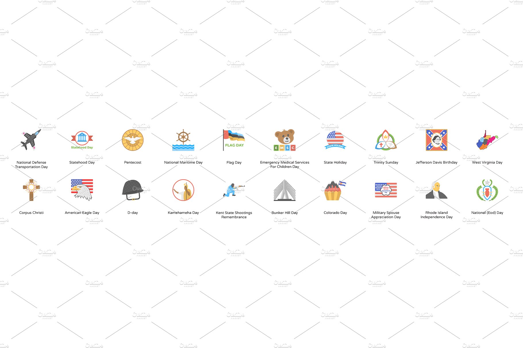 270 Flat Holiday Icons