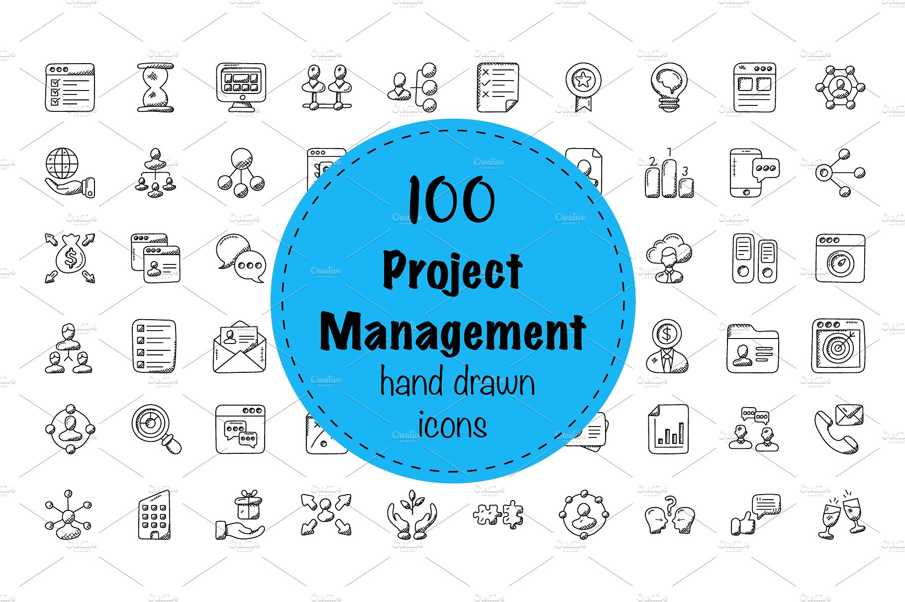 100 Project Management Doodle