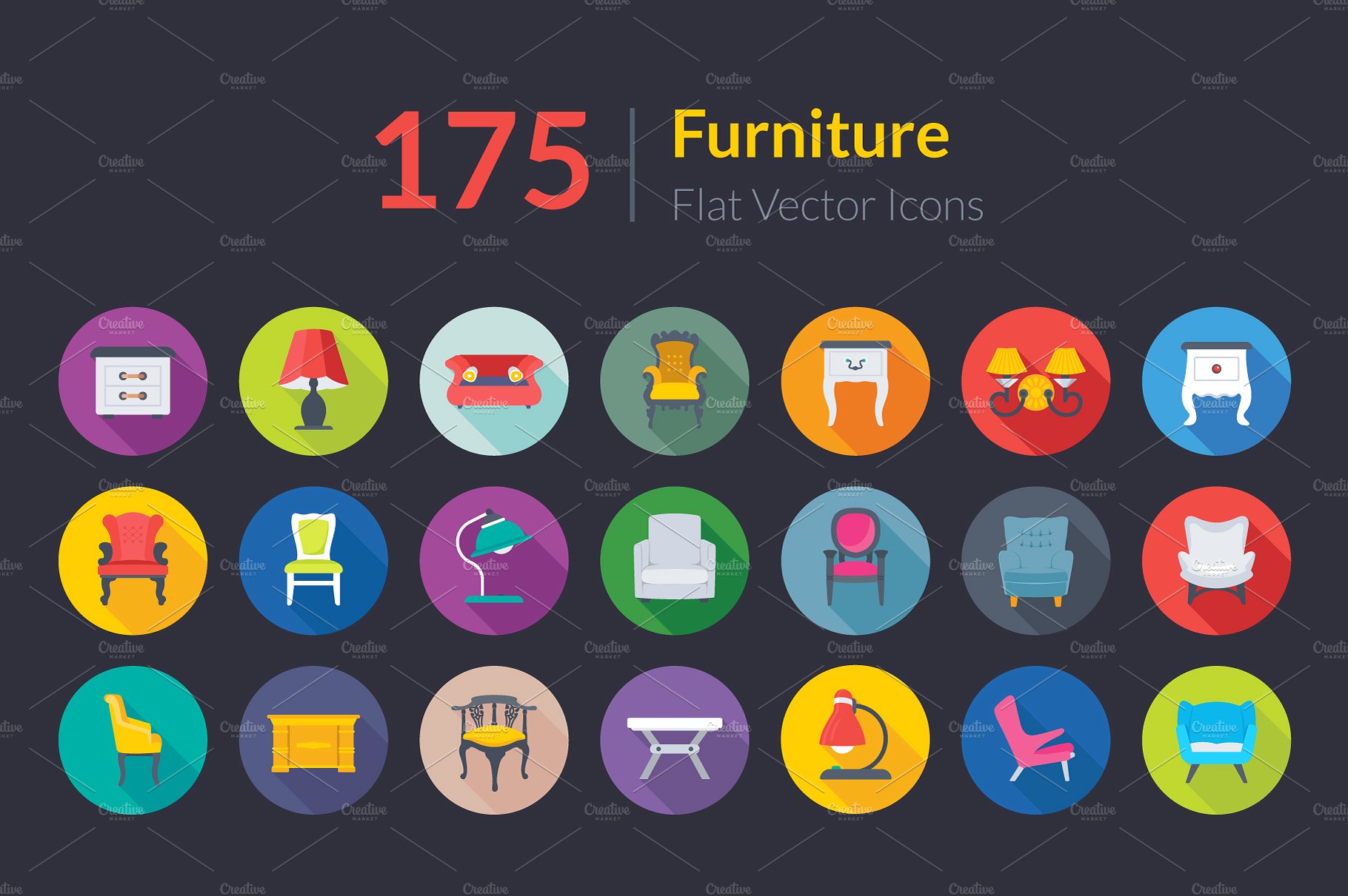 175 Flat Rounded Furniture Ico