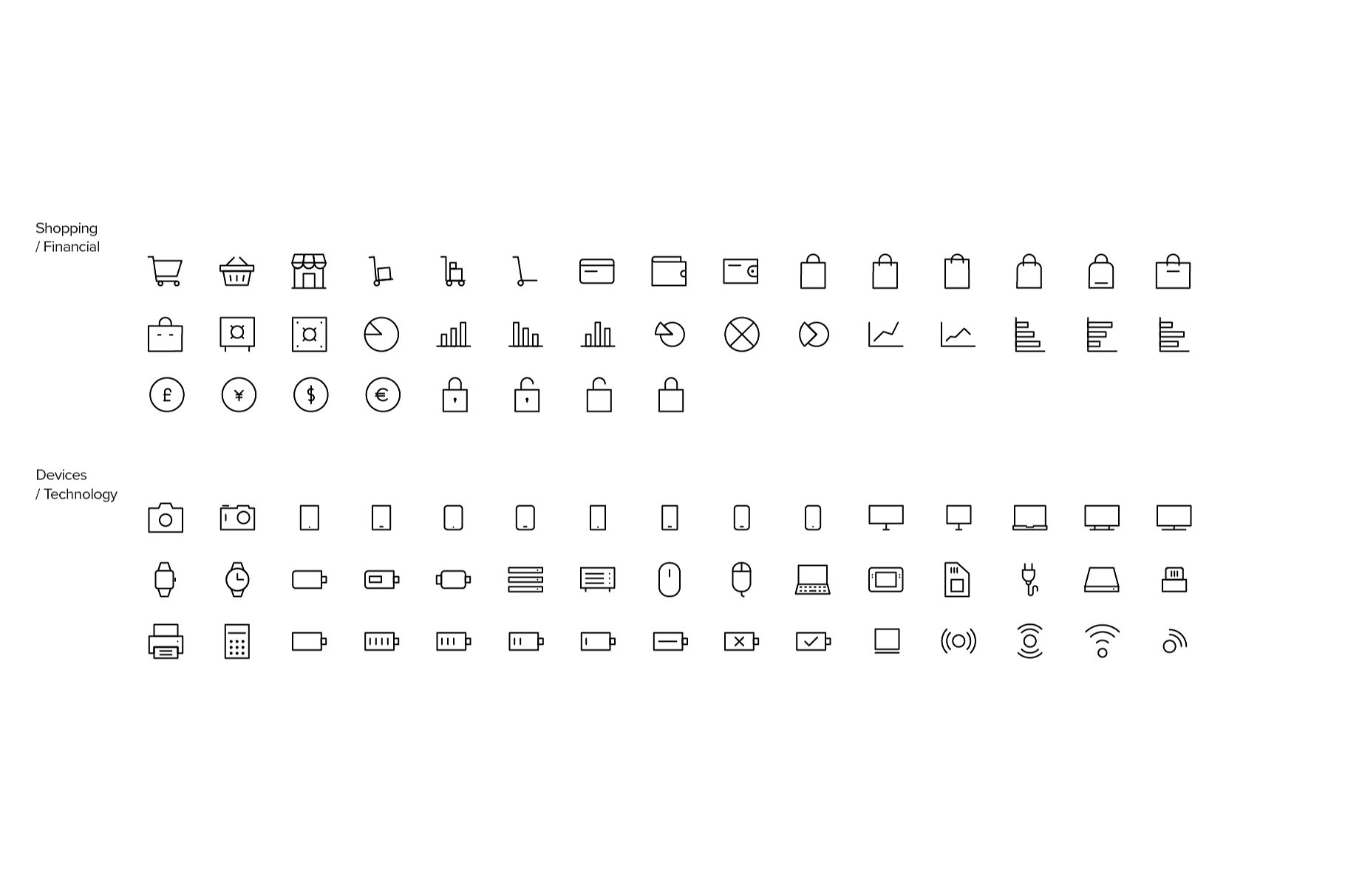 Line Icons Pack - modern -amp;