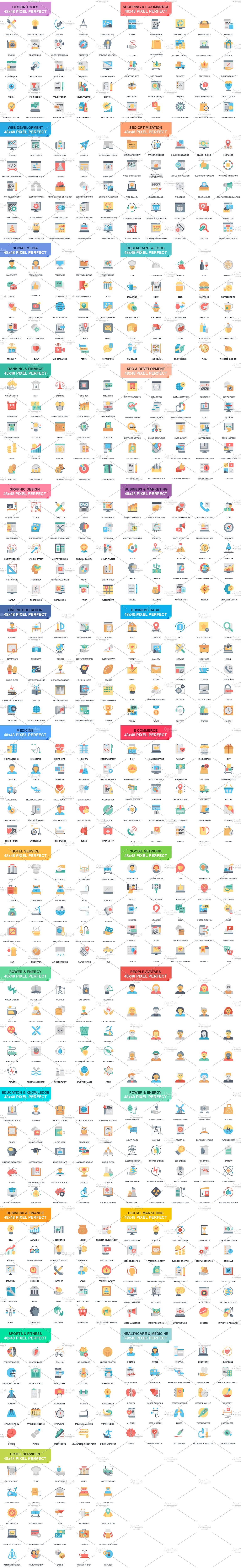 Flat Business Web Icons