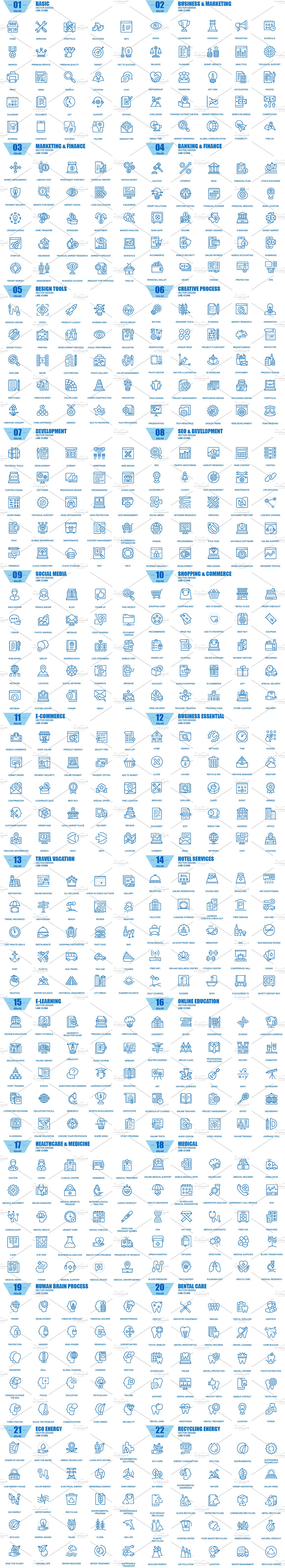 550 Line Icons Bundle