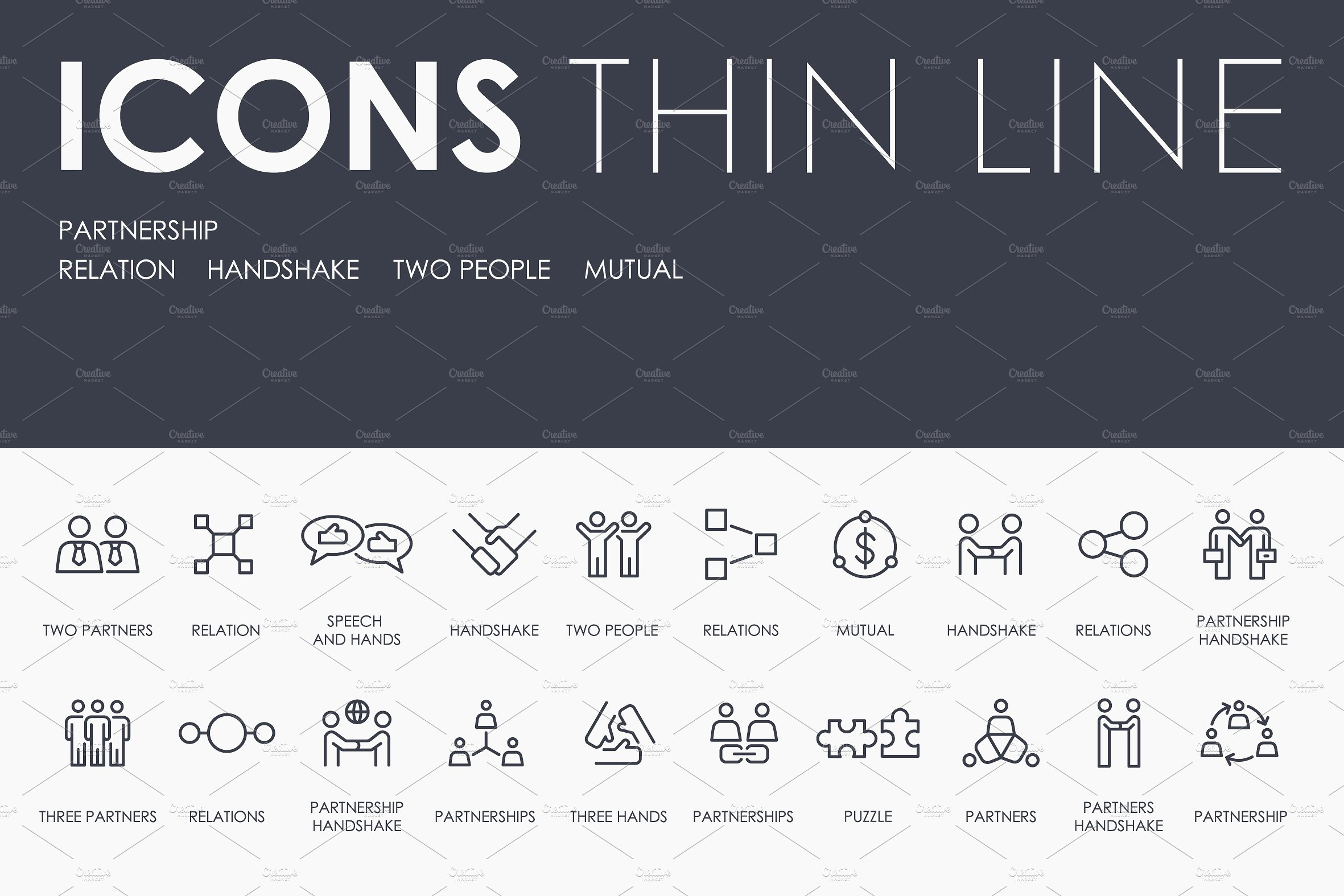 Partnership thinline icons