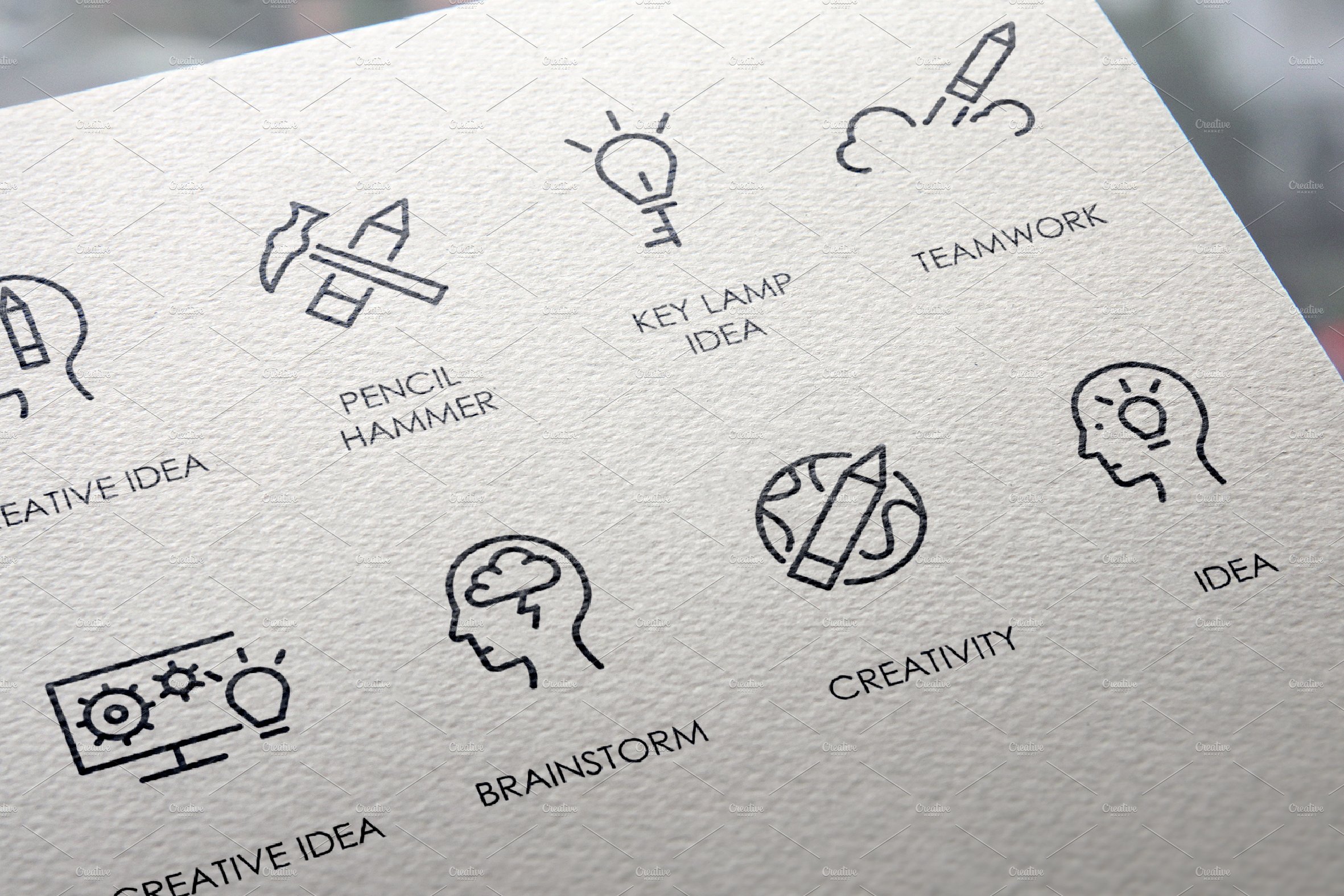 Creative process thinline icon