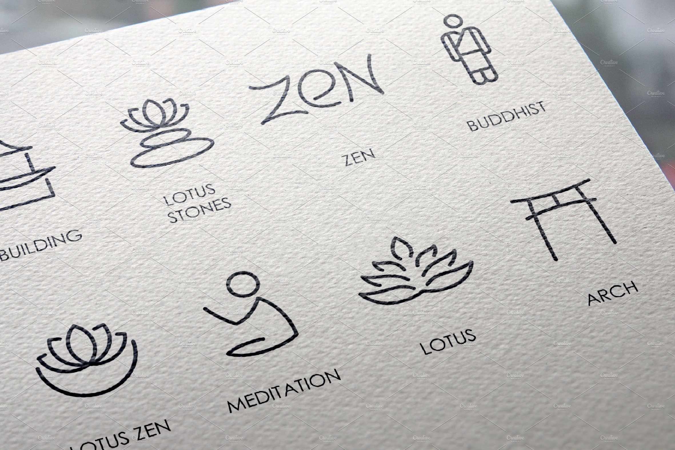 Buddhism thinline icons