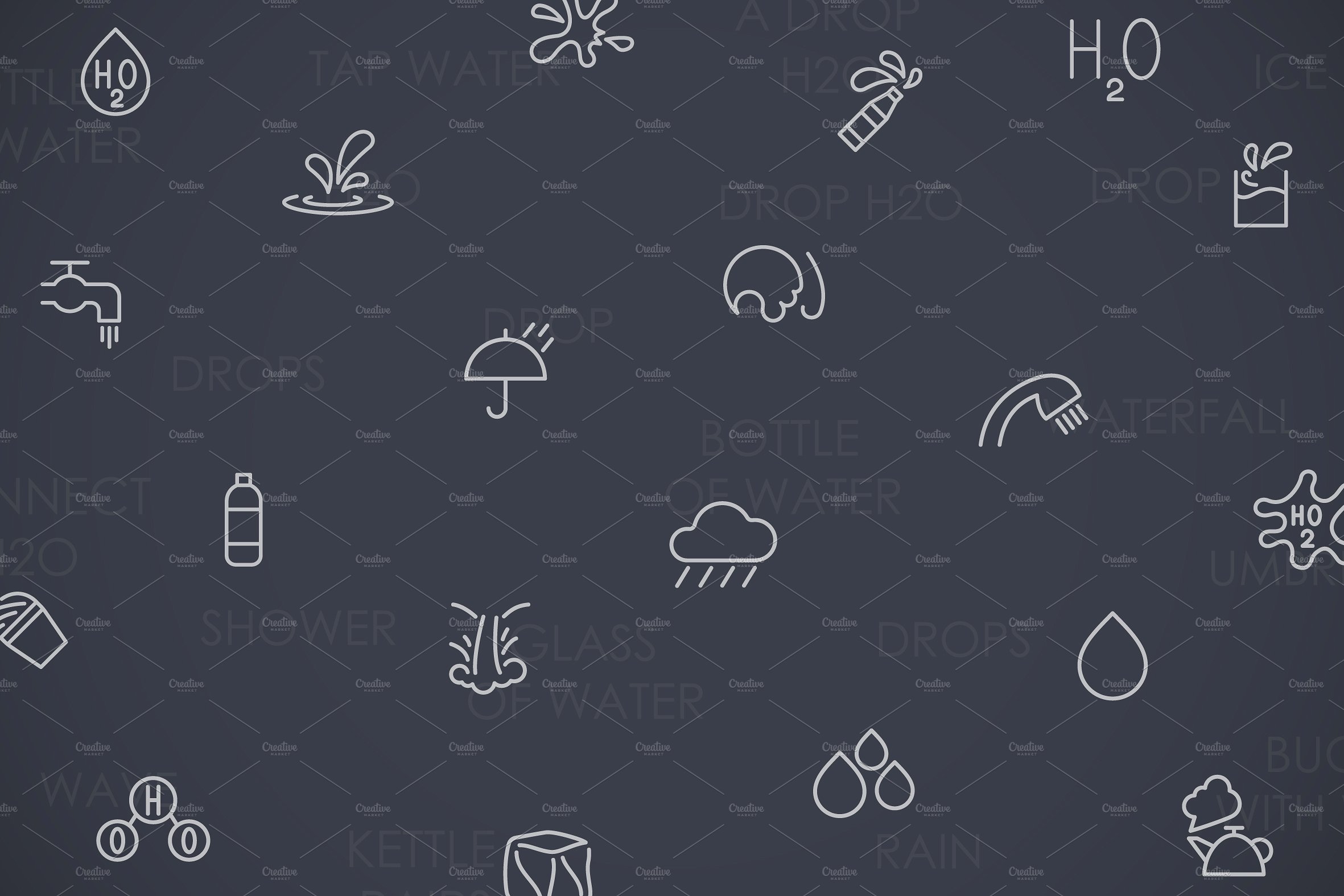 Water thinline icons