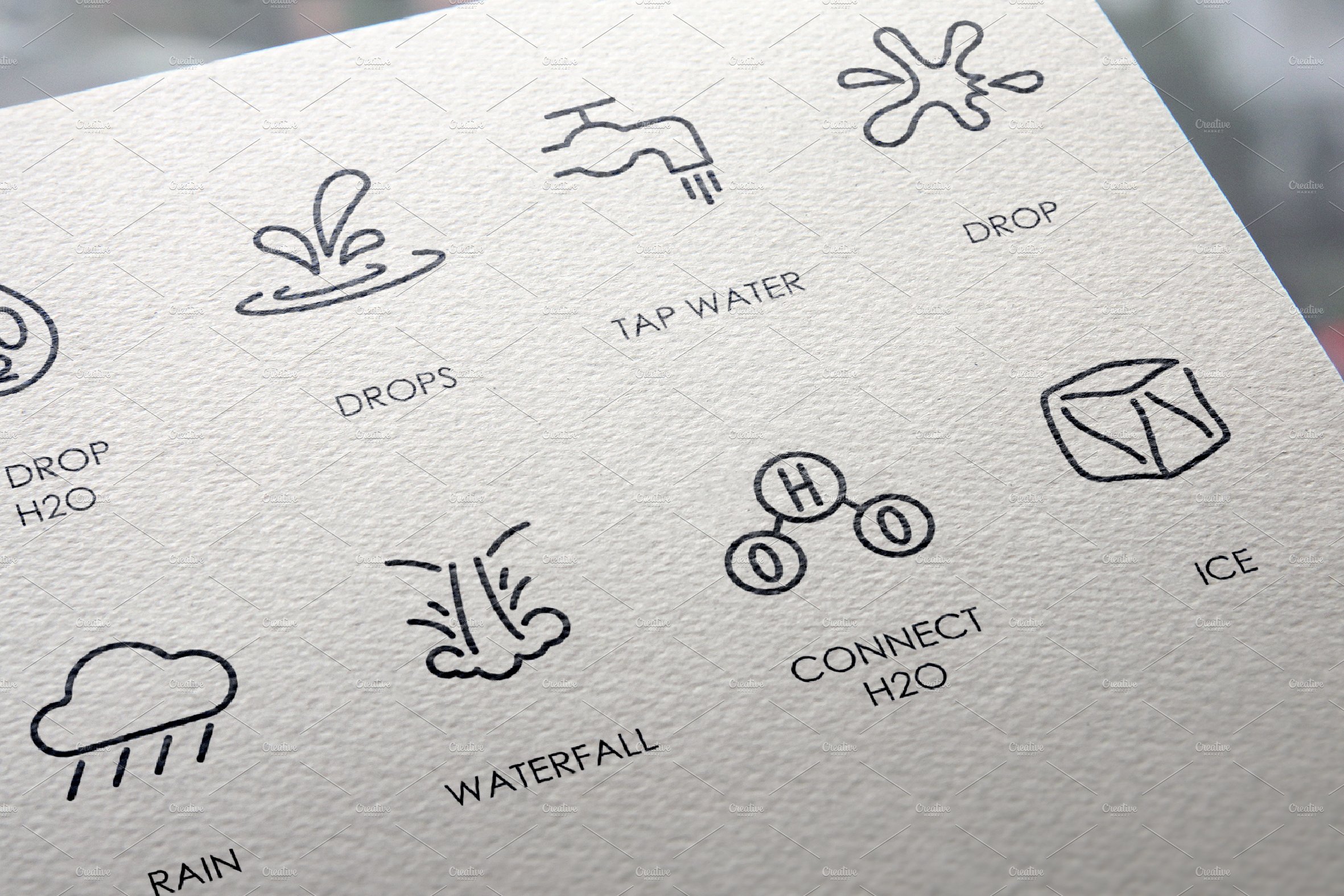 Water thinline icons