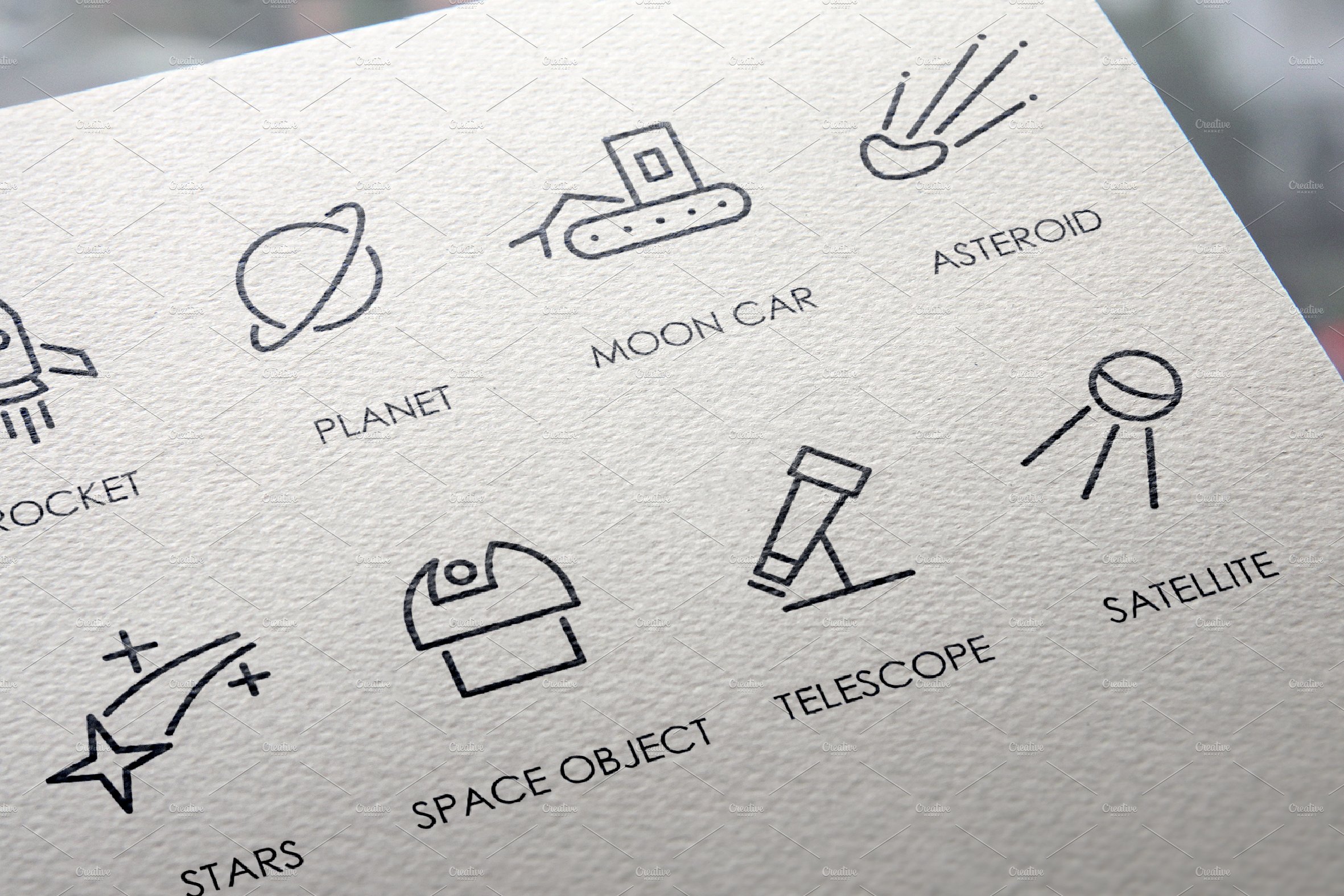 Space thinline icons