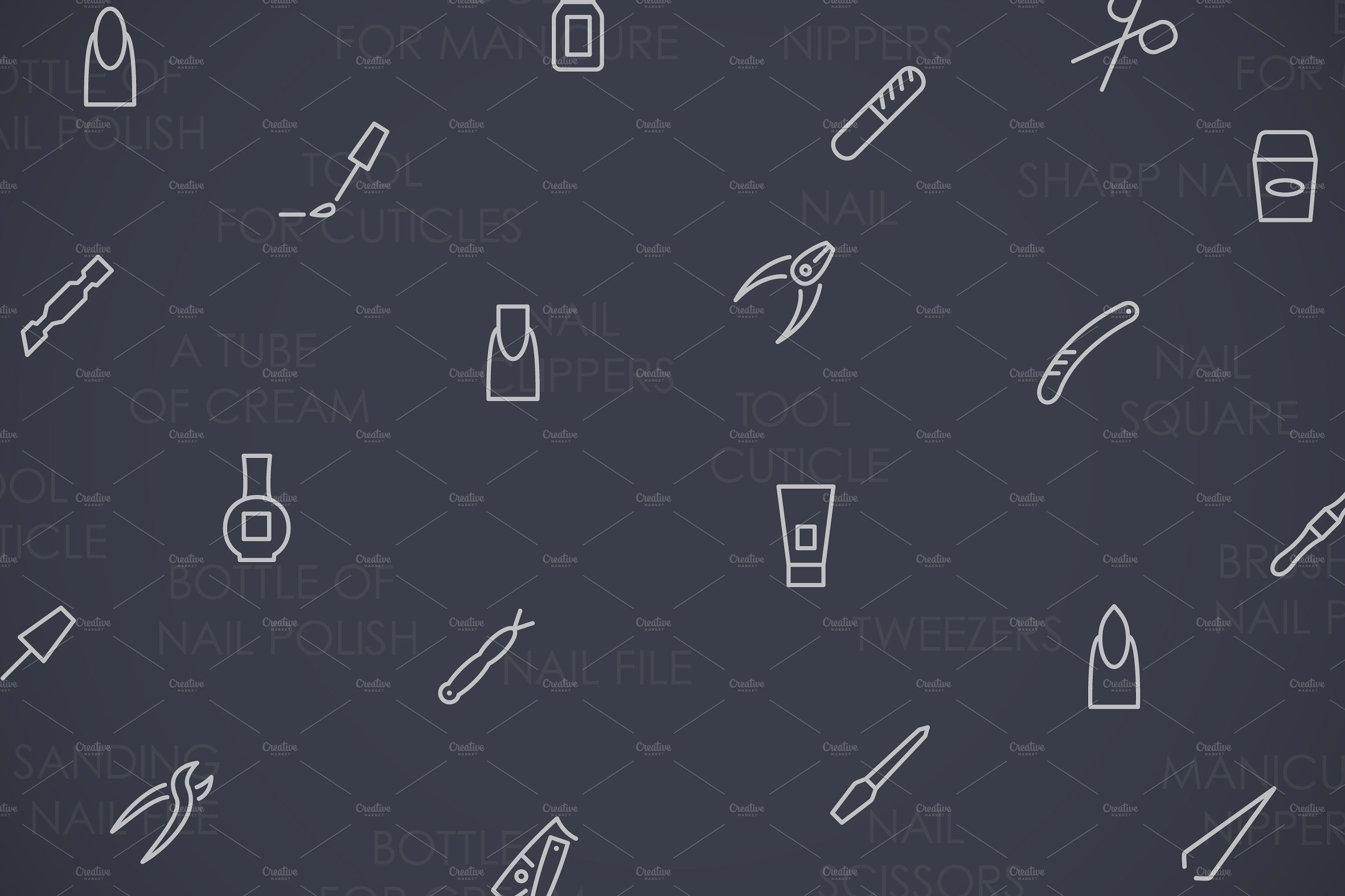 Manicure thinline icons