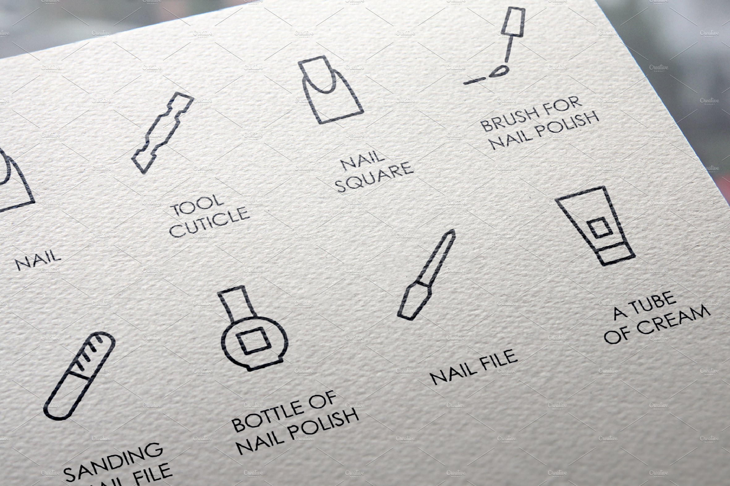 Manicure thinline icons