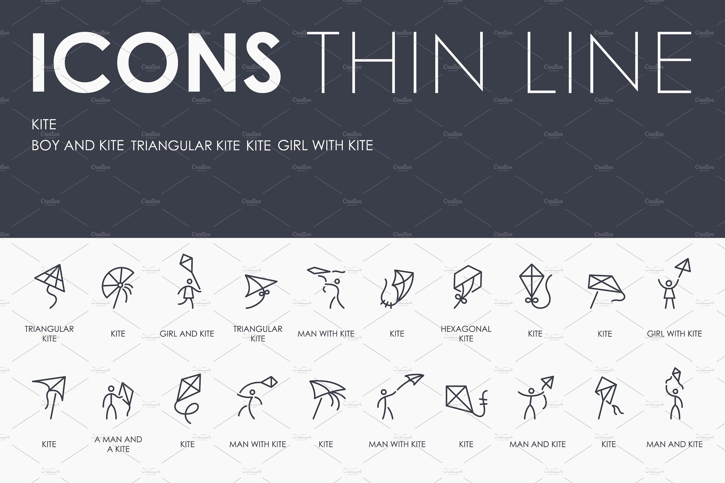 Kite thinline icons