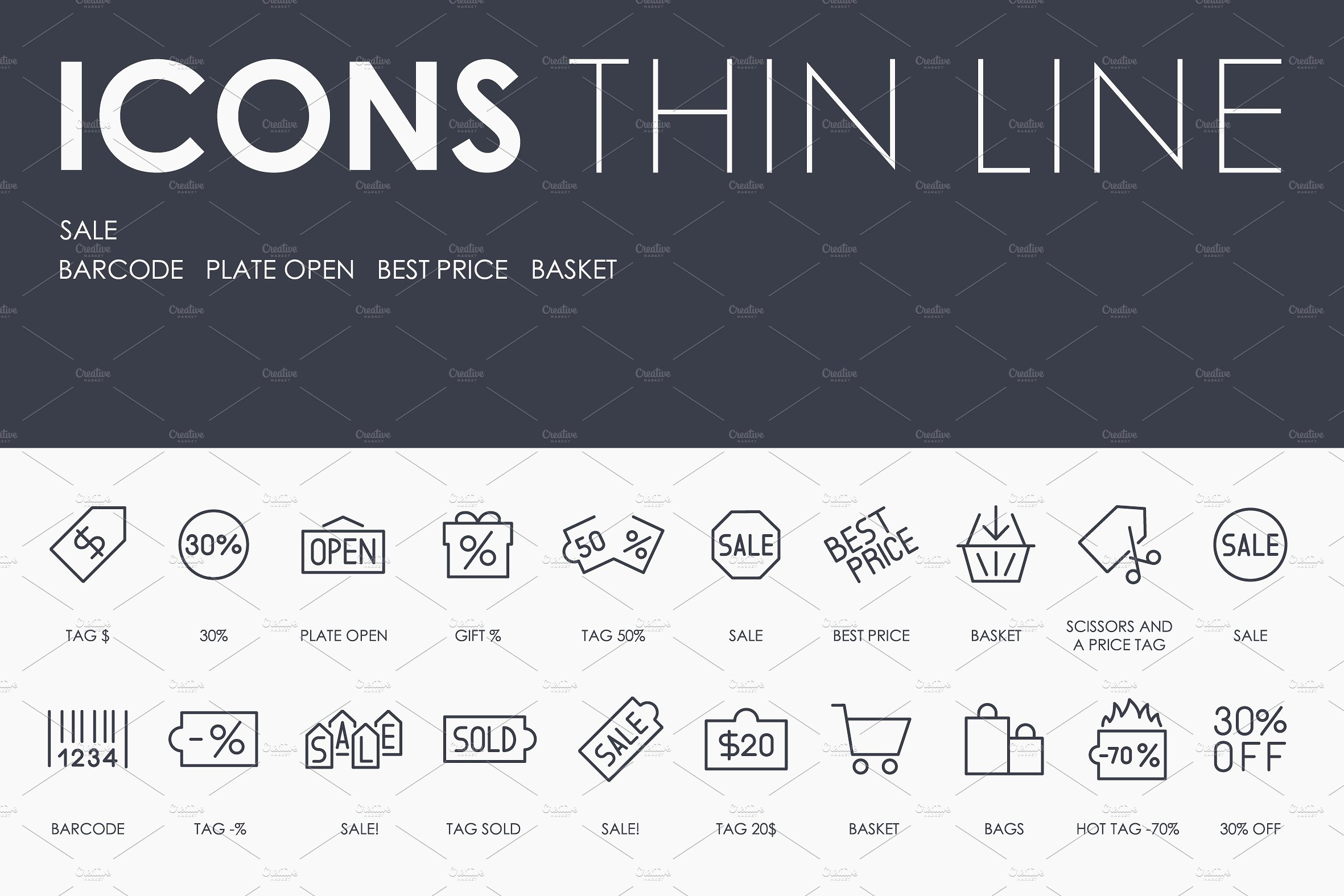 Sale thinline icons