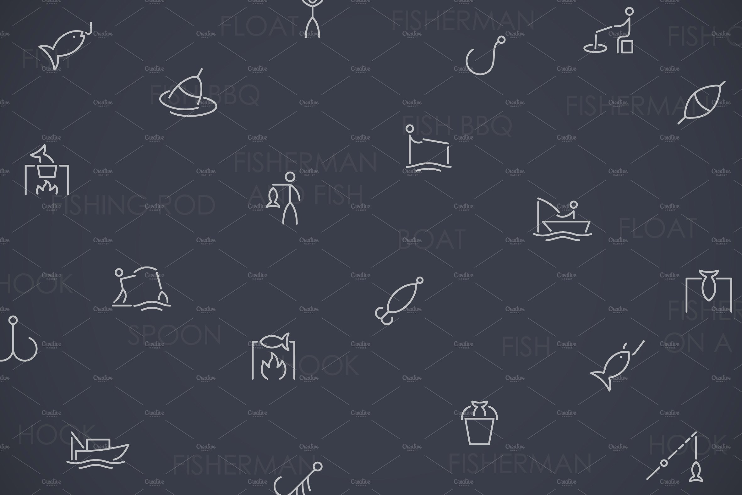 Fishing thinline icons