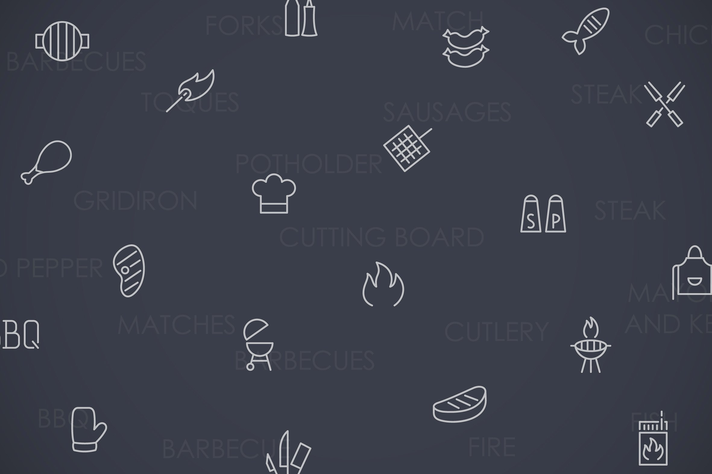 Вarbecue thinline icons