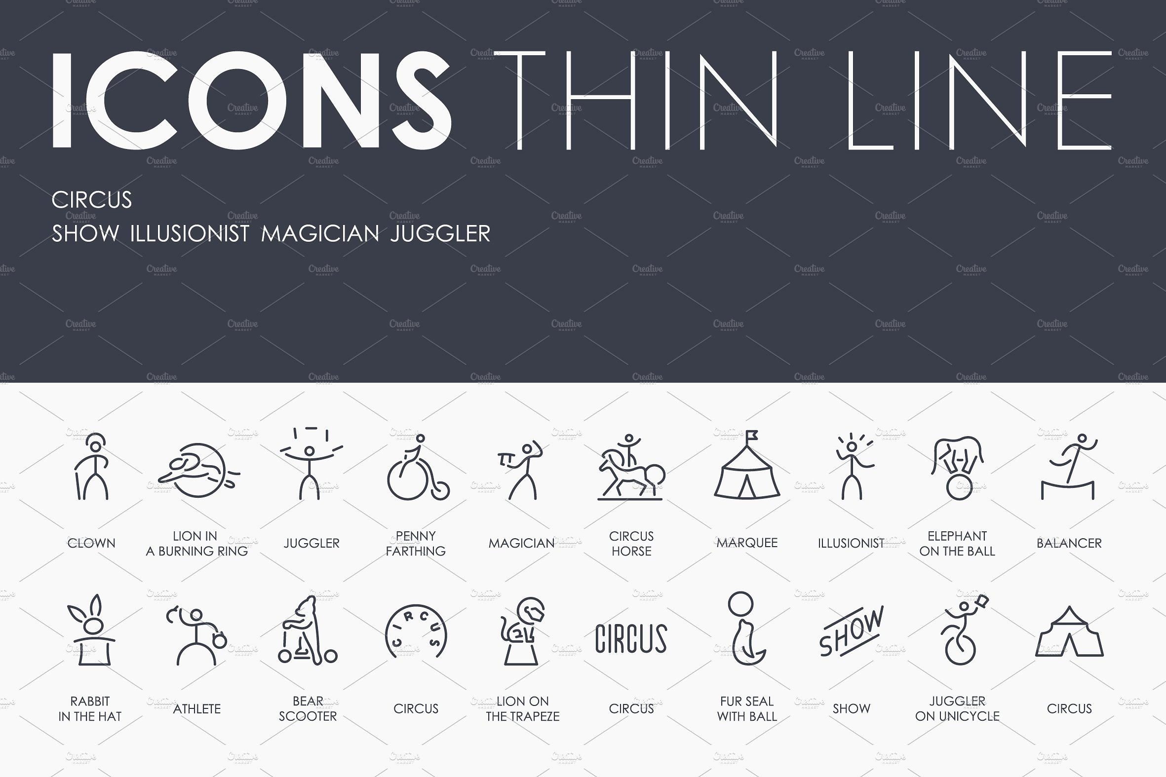 Circus thinline icons